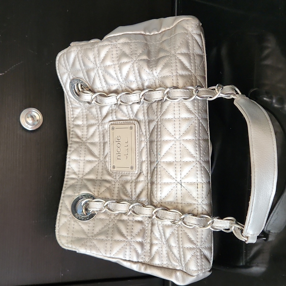 Nicole Miller Silver Purse